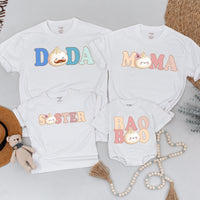 Custom Baby Bao Matching Family Shirts, Soft Cotton Dumpling Print Tee, Personalized Mom Dad Sister Bodysuit, Baby Shower or Coming Home