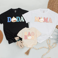 Custom Baby Bao Matching Family Shirts, Soft Cotton Dumpling Print Tee, Personalized Mom Dad Sister Bodysuit, Baby Shower or Coming Home
