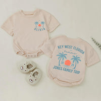 Custom Family Vacation Shirts 2026 Personalized Key West Tees with Sunset and Palm Tree Design Matching Summer Beach Trip Outfits