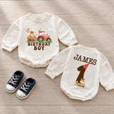 Custom Farm Birthday Matching Family Shirts with Tractor Design, Soft Cotton Mama Dada Tees and Baby Boy Romper for 1st Birthday