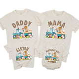 Custom Farm Tractor 1st Birthday Matching Family Shirts, Baby Romper, Kids' Tee, Mama Daddy Outfits, Soft Cotton Birthday Clothes