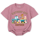 Custom Farm Tractor 1st Birthday Matching Family Shirts, Baby Romper, Kids' Tee, Mama Daddy Outfits, Soft Cotton Birthday Clothes
