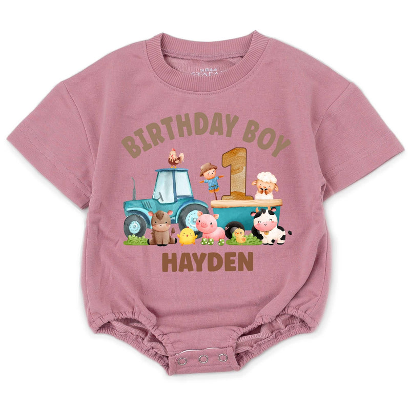 Custom Farm Tractor 1st Birthday Matching Family Shirts, Baby Romper, Kids' Tee, Mama Daddy Outfits, Soft Cotton Birthday Clothes