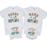 Custom Farm Tractor 1st Birthday Matching Family Shirts, Baby Romper, Kids' Tee, Mama Daddy Outfits, Soft Cotton Birthday Clothes