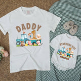 Custom Farm Tractor 1st Birthday Matching Family Shirts, Baby Romper, Kids' Tee, Mama Daddy Outfits, Soft Cotton Birthday Clothes