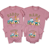 Custom Farm Tractor 1st Birthday Matching Family Shirts, Baby Romper, Kids' Tee, Mama Daddy Outfits, Soft Cotton Birthday Clothes