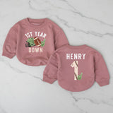 Custom First Birthday Football Romper for Baby Boys or Girls Vintage Game Day Outfit Soft Cotton Personalized Name Gift Keepsake
