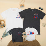 Custom First Birthday Matching Family Shirts, One Little Firecracker Romper, 4th of July Outfit for Baby, Mom, Dad, Kids Patriotic Clothes