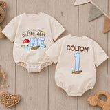 Custom O-Fish-Ally One Fishing Birthday Romper for Baby Boy, Soft Cotton Outfit with Snap Closures, Perfect for First Birthday Photos