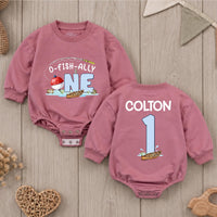 Custom O-Fish-Ally One Fishing Birthday Romper for Baby Boy, Soft Cotton Outfit with Snap Closures, Perfect for First Birthday Photos