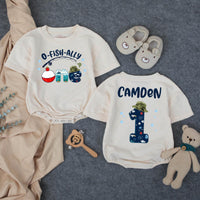 Custom O-Fish-Ally One Matching Family Shirts with Fishing Theme, Baby Romper & Soft Cotton Tees for 1st Birthday Celebration
