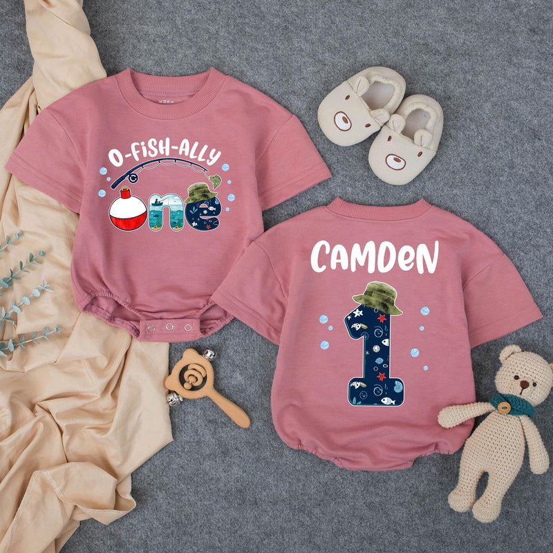 Custom O-Fish-Ally One Matching Family Shirts with Fishing Theme, Baby Romper & Soft Cotton Tees for 1st Birthday Celebration