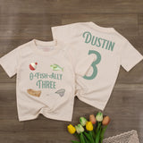 Custom O-Fish-Ally Three Fishing Birthday Toddler Shirt, Soft Cotton Kids' T-Shirt, Personalized Outfit for 3rd Birthday Party Celebration
