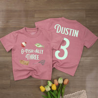 Custom O-Fish-Ally Three Fishing Birthday Toddler Shirt, Soft Cotton Kids' T-Shirt, Personalized Outfit for 3rd Birthday Party Celebration
