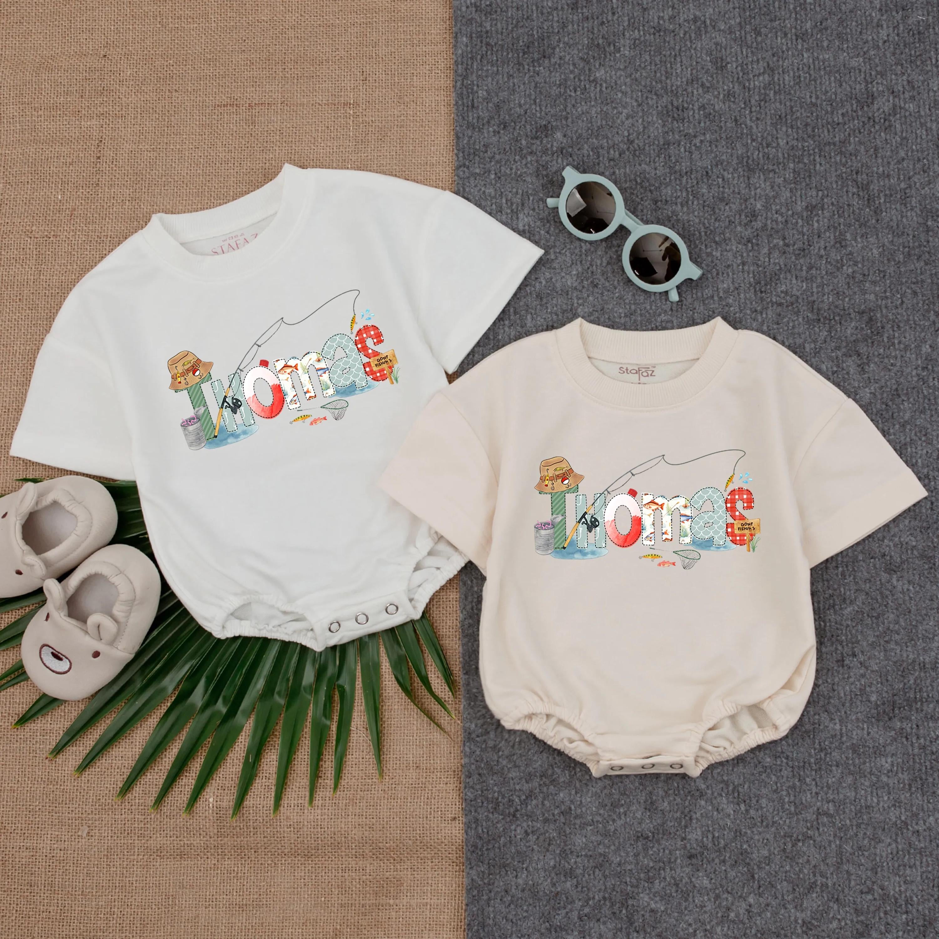 Custom Fishing-Themed Baby Romper Colorful Home Design Infant Toddler Gift Soft Cotton Playful Outfit for Boys and Girls Special Occasions