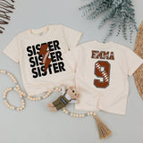 Custom Football Romper for Baby or Toddler with Bold Lightning Bolt Sister Design and Football Jersey Style, Soft Cotton, Perfect Gift for Fall