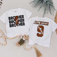Custom Football Romper for Baby or Toddler with Bold Lightning Bolt Sister Design and Football Jersey Style, Soft Cotton, Perfect Gift for Fall
