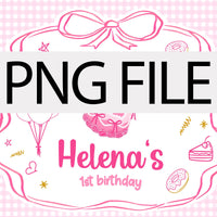 Custom Girls Just Wanna Be One Birthday Banner Pink Bow Backdrop for Baby Toddler Party Decorations Whimsical Cake Design First Celebration