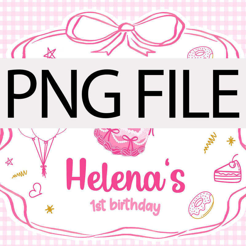 Custom Girls Just Wanna Be One Birthday Banner Pink Bow Backdrop for Baby Toddler Party Decorations Whimsical Cake Design First Celebration