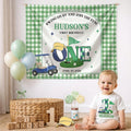 Custom Golf 1st Birthday Bubble Romper & Silk Banner, Hole in One Outfit for Baby Boy, Soft Cotton, Perfect for Milestone Photos