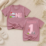 Custom Golf Theme 1st Birthday Silk Banner for Baby Girl, Pink Checkered Backdrop with Golf Cart & Hole-In-One Design, Party Decoration