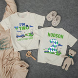 Custom Golf-Themed Toddler Birthday Shirt with 'I'm Two Let's Par-Tee' Design, Soft Cotton Matching Family Outfit for 2nd Birthday Celebrations