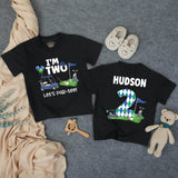 Custom Golf-Themed Toddler Birthday Shirt with 'I'm Two Let's Par-Tee' Design, Soft Cotton Matching Family Outfit for 2nd Birthday Celebrations
