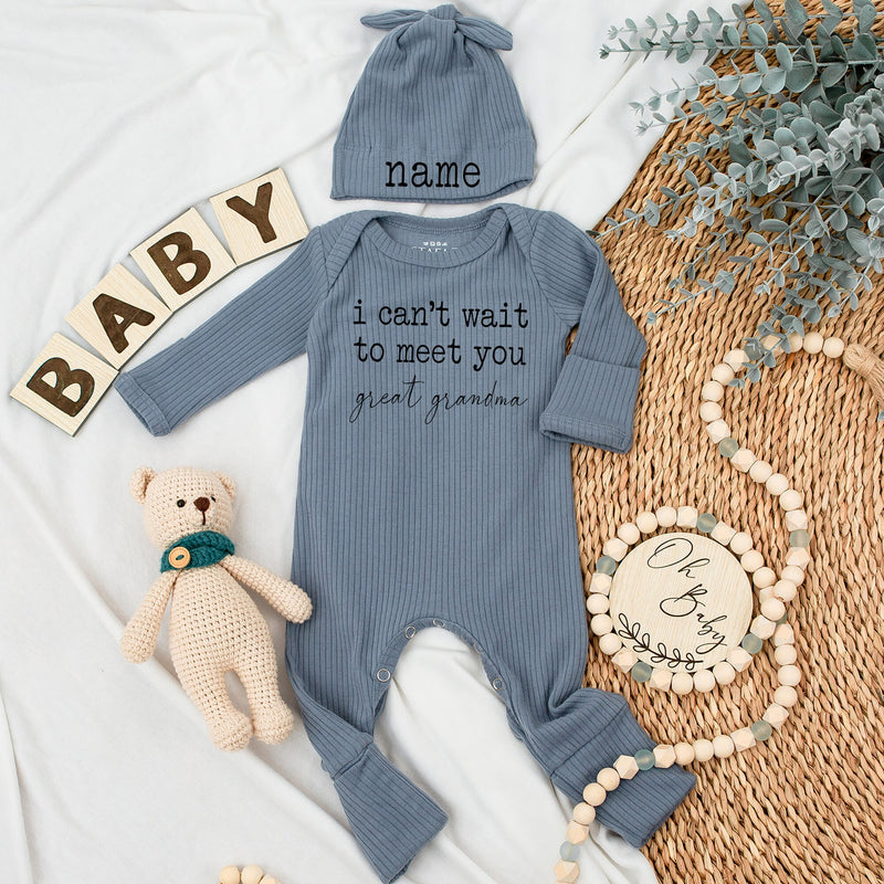 Custom Great Grandma Baby Bodysuit Heartfelt Newborn Outfit Neutral Colors Soft Cotton New Baby Gift Boy Girl Personalized Name