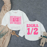 Custom Half Birthday Baby Romper with Groovy Pink Retro Font, Perfect for Milestone Photos, Soft Cotton Outfit for Baby Girls, Half Way to One