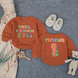 Custom Half-a-saurus Baby Romper with Dino Artwork, Personalized Name & Age, Soft Cotton Outfit for 6-Month Milestones & Cake Smash