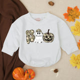 Custom Halloween Boo Romper for Baby Boy with Name Ghost Pumpkin Design Soft Camo Outfit Toddler Party Gift