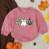 Custom Halloween Boo Romper for Baby Boy with Name Ghost Pumpkin Design Soft Camo Outfit Toddler Party Gift