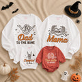 Custom Halloween Family Matching Sweatshirts with Skeleton Hands, Baby Bodysuit, Soft Cotton Fall Outfits for Mom, Dad, Kids, and Infants