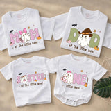 Custom Halloween Matching Family Shirts with Ghost Artwork, Soft Cotton Tee & Romper for Mom, Dad, Sister, Baby, Perfect Fall Outfit