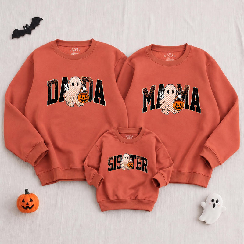 Custom Halloween Sweatshirts & Rompers, Cute Ghost & Pumpkin Prints for Baby, Kids, Mom & Dad, Matching Family Outfits, Fall Apparel