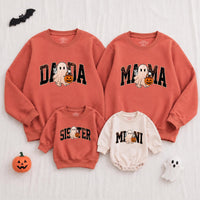 Custom Halloween Sweatshirts & Rompers, Cute Ghost & Pumpkin Prints for Baby, Kids, Mom & Dad, Matching Family Outfits, Fall Apparel