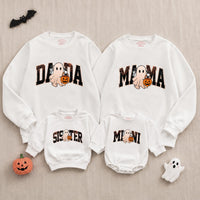 Custom Halloween Sweatshirts & Rompers, Cute Ghost & Pumpkin Prints for Baby, Kids, Mom & Dad, Matching Family Outfits, Fall Apparel