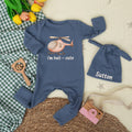 Custom Helicopter Baby Bodysuit with 'I'm Heli-Cute' Graphic, Soft Cotton Newborn Outfit, Personalized Hat, Baby Shower Gift for Pilots