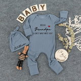 Custom Hello Auntie Baby Bodysuit and Hat Newborn Gift Stylish Script Heart Design Pregnancy Announcement Cotton Outfit