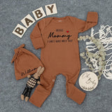 Custom Hello Auntie Baby Bodysuit and Hat Newborn Gift Stylish Script Heart Design Pregnancy Announcement Cotton Outfit