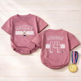 Custom Hockey Baby Romper and Toddler Shirt with Name and Number, Matching Family Game Day Outfit, Soft Cotton Baby Gift for Sports Fans