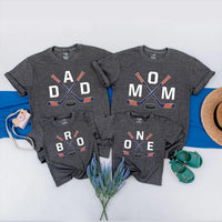 Custom Hockey Family Matching Shirts for Mom, Dad, Kids, and Baby, Soft Cotton Tees with Hockey Stick Design, Perfect for Birthday Celebrations