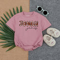 Custom Jonah Football Pattern Baby Romper Personalized Gameday Outfit Soft Cotton Infant Boy or Girl Gift Playful Sports Design