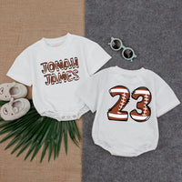Custom Jonah James Football Romper Baby Boy Outfit Gameday Bodysuit Fun Sports-Themed Birthday Gift Comfortable Cotton Design