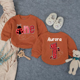 Custom Ladybug First Birthday Baby Romper with Name, Soft Cotton 1st Birthday Outfit for Girls, Adorable Valentine-Themed Party Wear