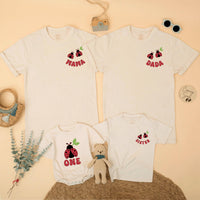 Custom Ladybug Matching Family Shirts for 1st Birthday Girl, Soft Cotton Mama Dada Sister Romper Set for Milestone Photos & Celebrations