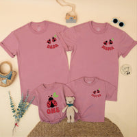 Custom Ladybug Matching Family Shirts for 1st Birthday Girl, Soft Cotton Mama Dada Sister Romper Set for Milestone Photos & Celebrations