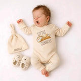Custom Little Cannoli Baby Bodysuit & Hat Set, Soft Cotton Newborn Outfit for Italian Baby Gift, Personalized Name, Perfect for Photos