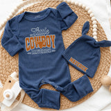 Custom Little Cowboy Bodysuit & Hat Set for Baby Boys, Western Take-Home Outfit with Name, Soft Cotton Newborn Gift for Country Style