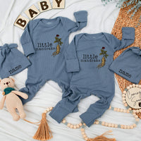 Custom Little Mandrake Baby Bodysuit & Hat Set, Soft Cotton Long Sleeve Romper for Newborns, Perfect Keepsake or Going-Home Outfit